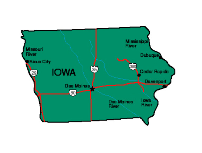 Iowa State Map