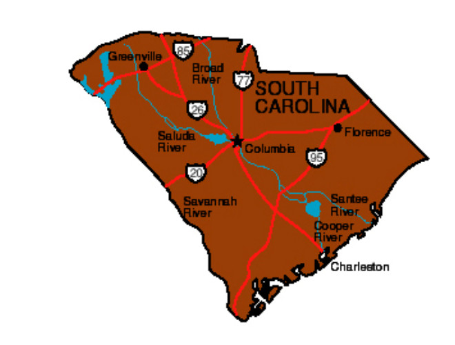 South Carolina State Map