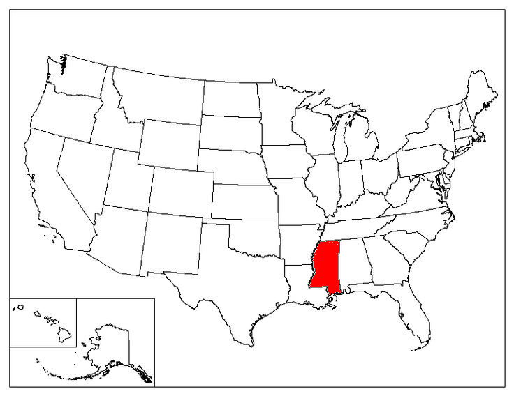 Mississippi Location In The US