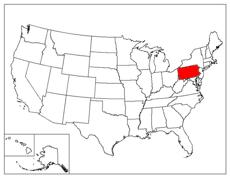 Pennsylvania Location In The US