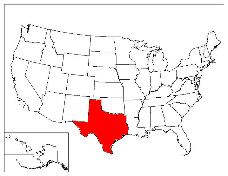Texas Location In The US